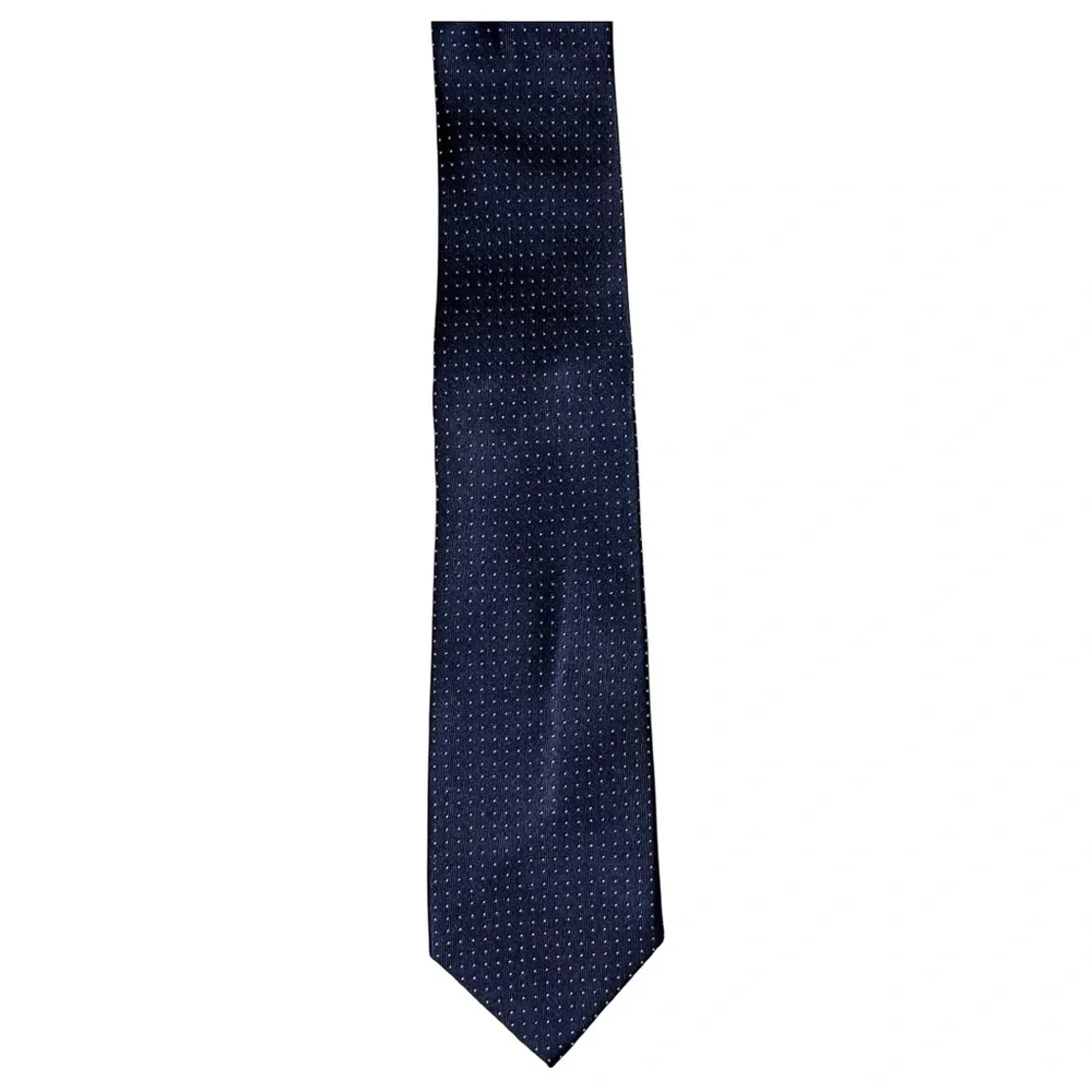 Tommy Hilfiger Necktie Men’s Blue White Polka Dots 58x3